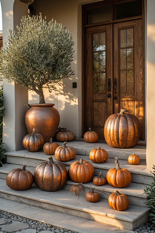 Vertical autumn porch styling photograph