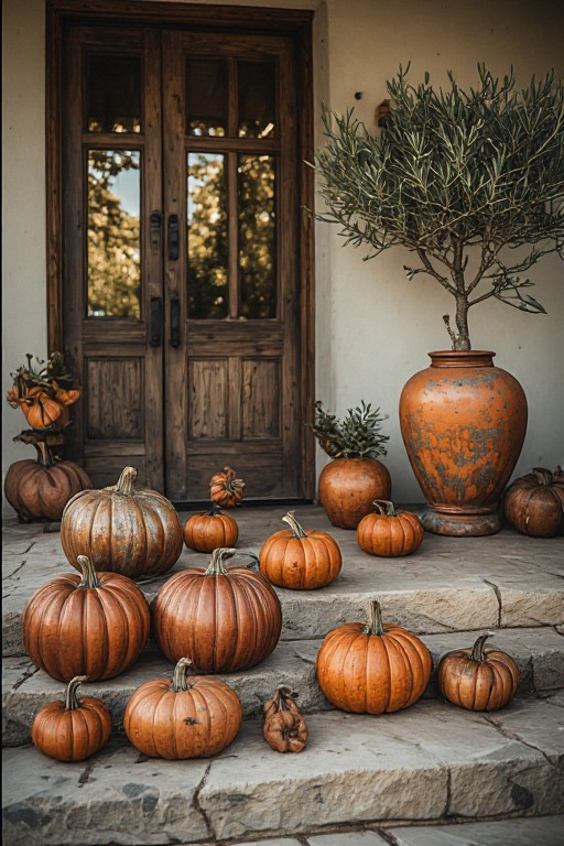 Seasonal porch details and autumn pumpkin decorating inspiration