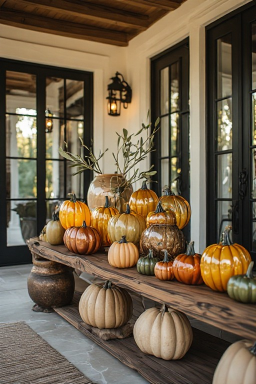 Close-up editorial styling inspiration for decorative pumpkins