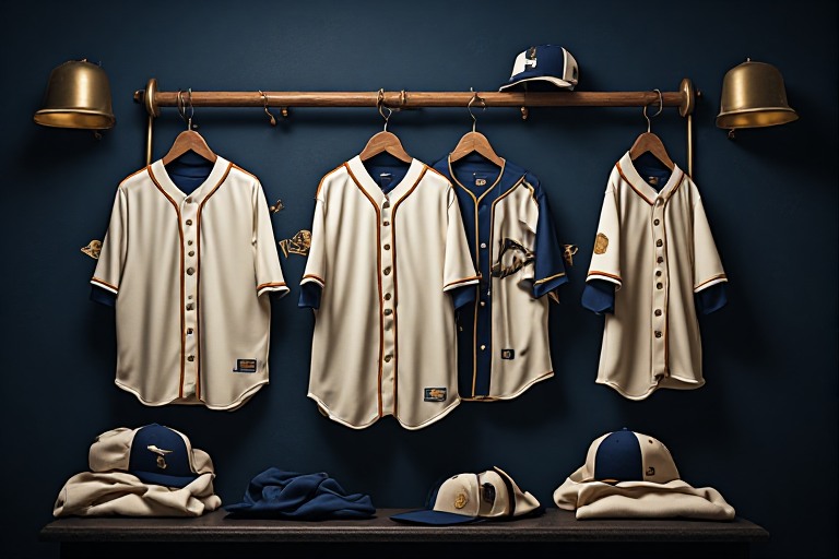 Cream Brewers-style jersey collection with navy and gold accents